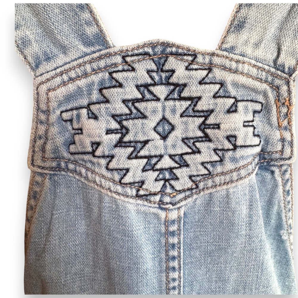 ABERCROMBIE & FITCH denim short overalls romper light wash size 27 - Picture 6 of 8